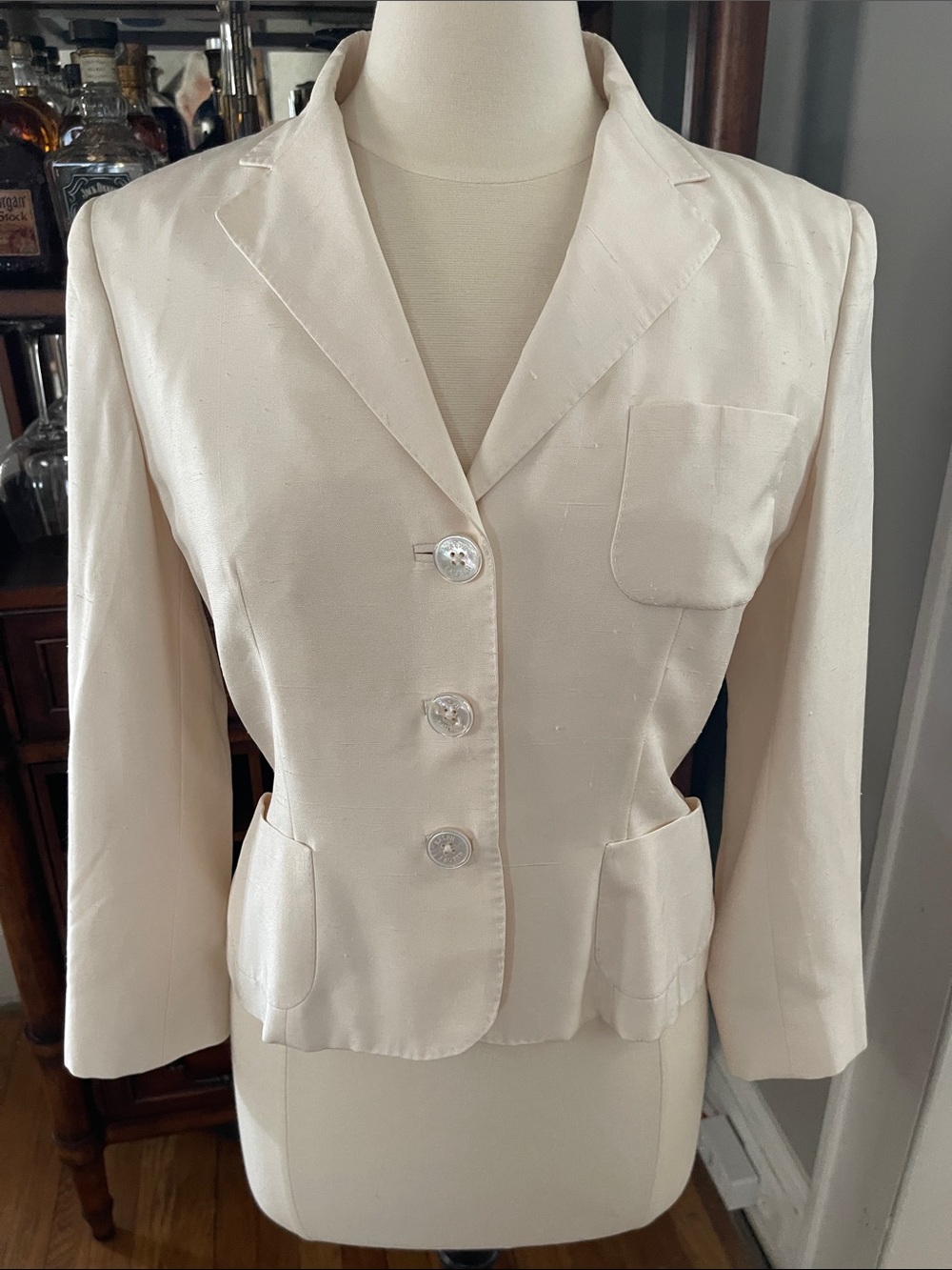 Ralph Lauren Purple Label Cream Tailored Blazer